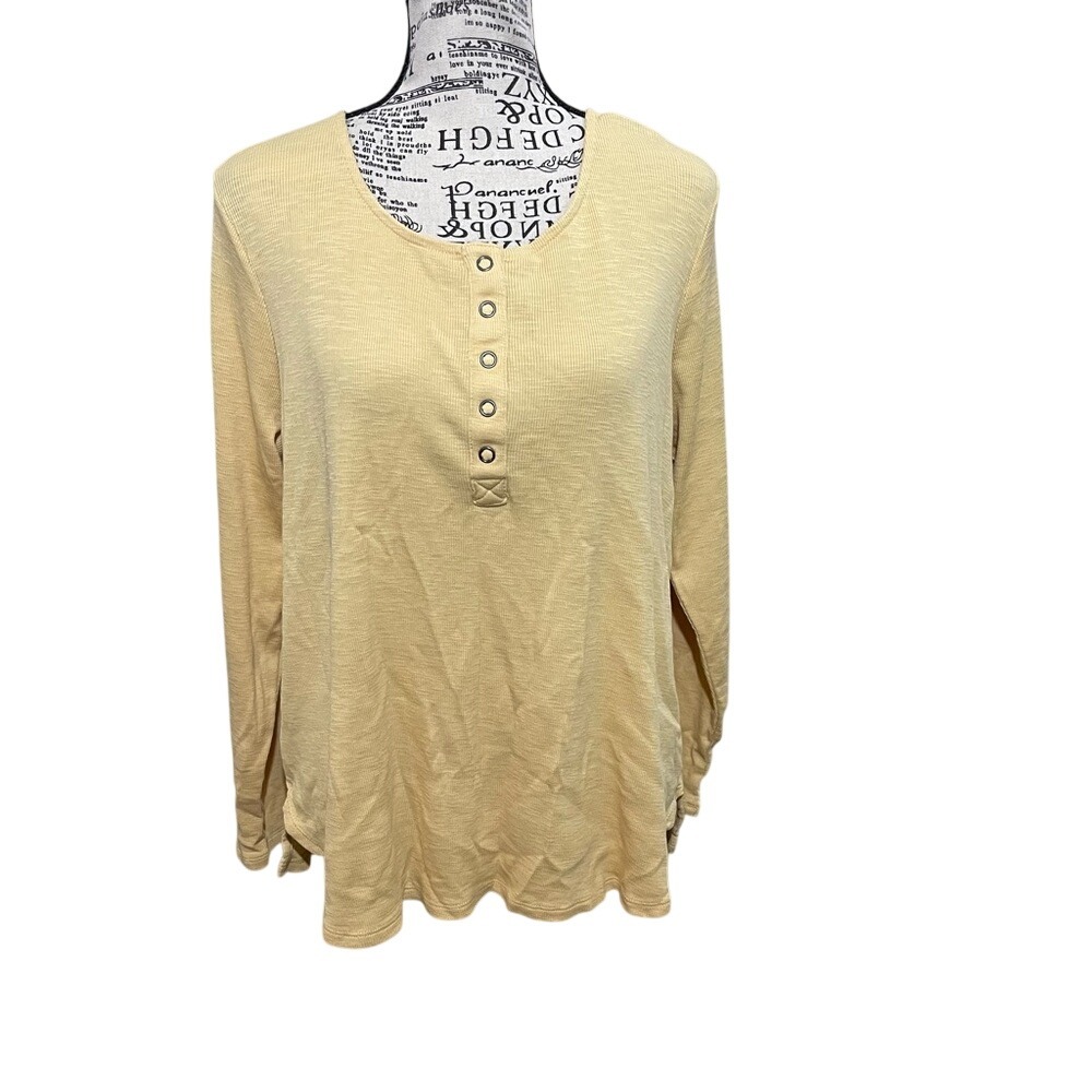 J. Jill Soft Yellow Long Sleeve Tee